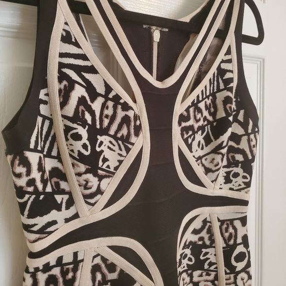 HERVE LEGER - Tribal Print Bandage Dress - Picture 3 of 7